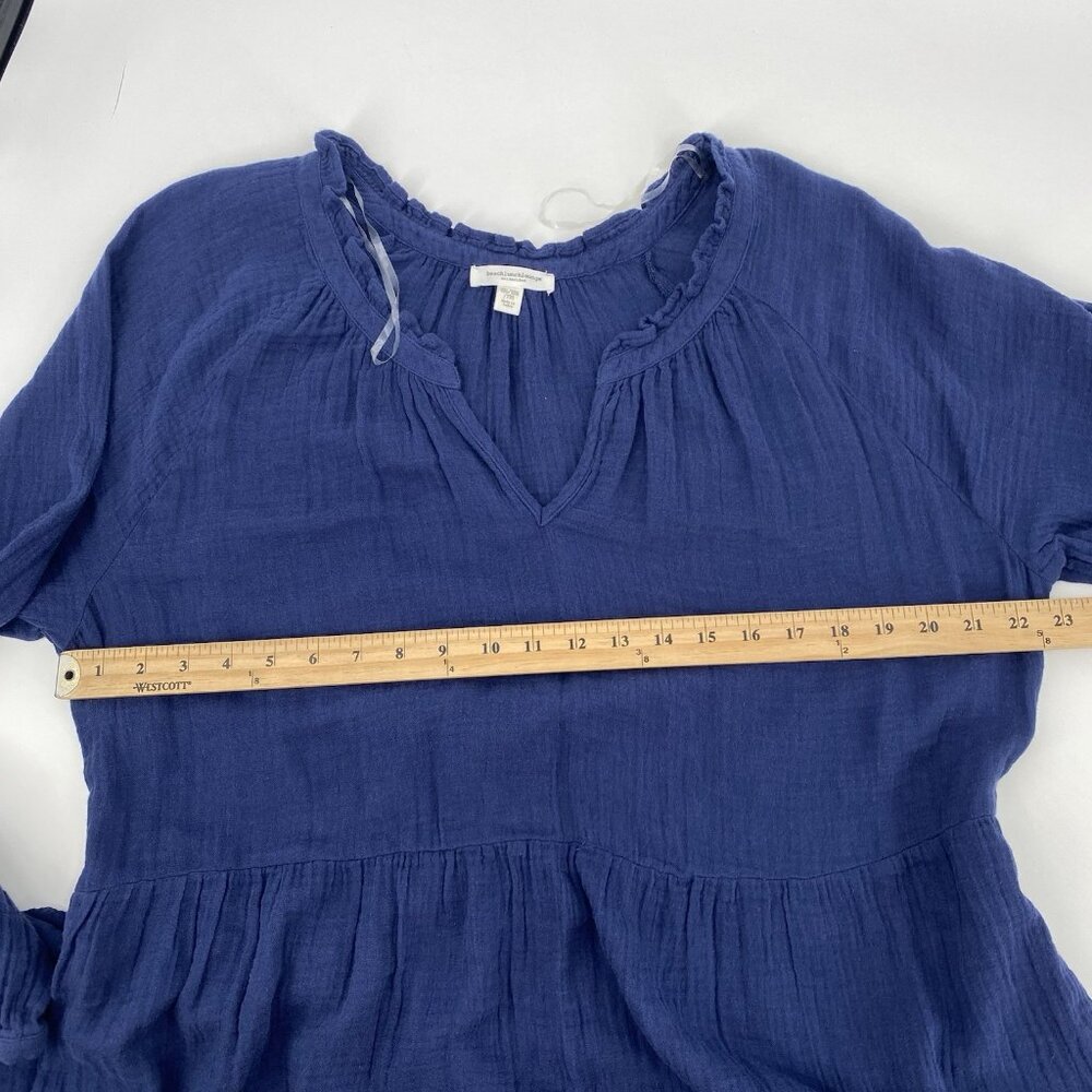 Beachlunchlounge Size XXL Cotton Gauze Tiered Midi Dress Resort Vacation Coastal - Picture 3 of 14